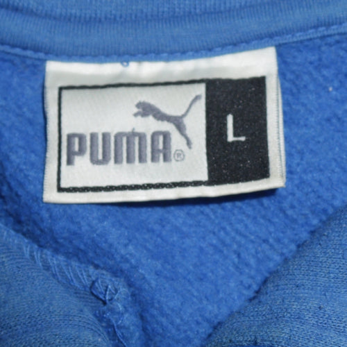 Puma Men's Blue 1/4 Zip Collared Sweatshirt Size L