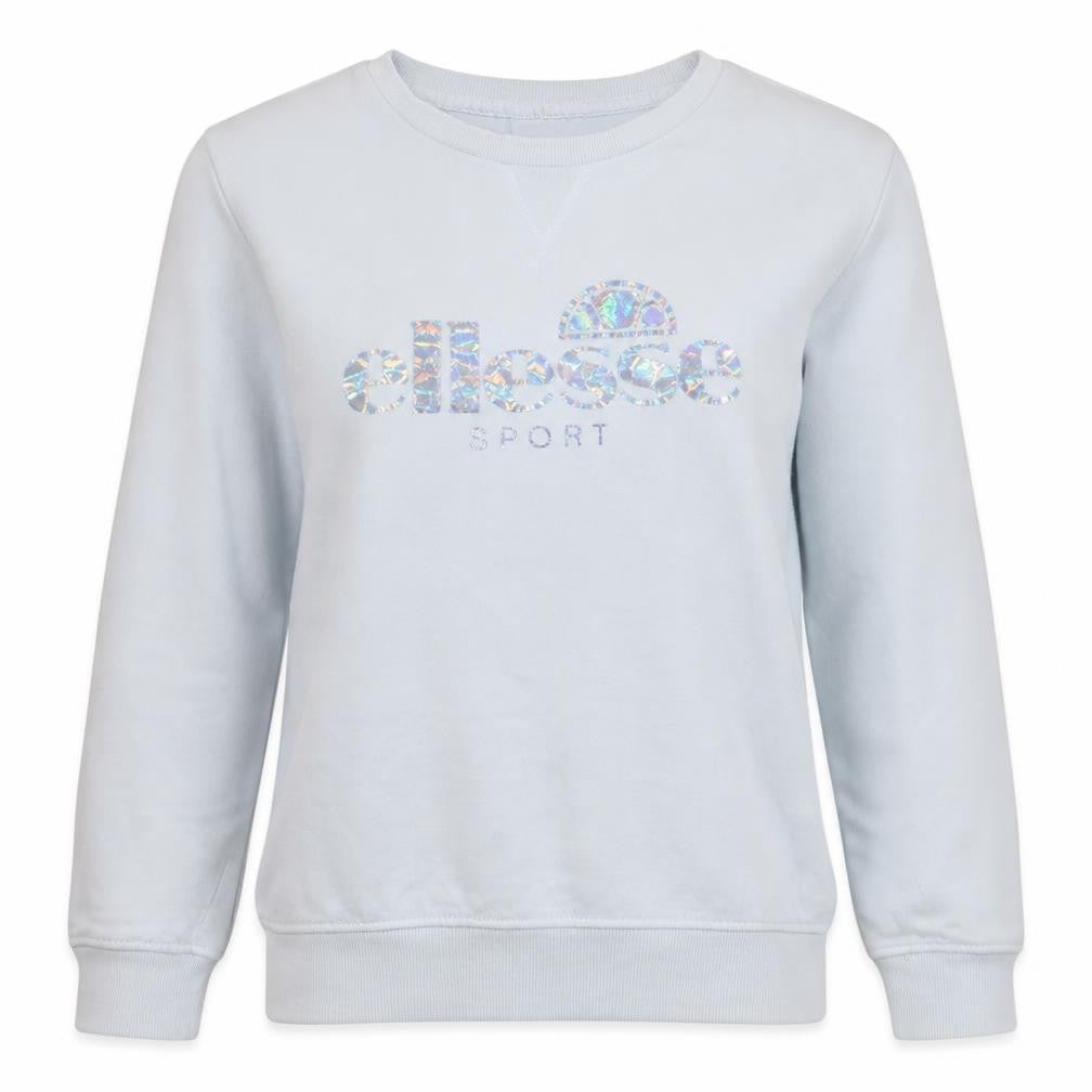 Front view of Ellesse Women White Logo Crew Neck Sweatshirt, size 18
