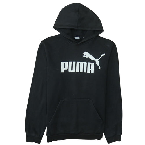 Puma Boys Black Pullover Fleece Hoodie 16 Years Logo Sportswear