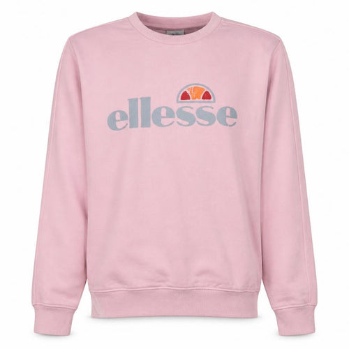 Ellesse Womens Pink Logo Sweatshirt UK 12 Cotton Blend Crew Neck
