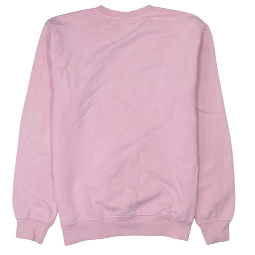 Ellesse Womens Pink Logo Sweatshirt UK 12 Cotton Blend Crew Neck