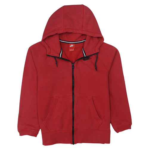 Nike Men's Red Full Zip Hoodie Size S Regular Fit Sweatshirt