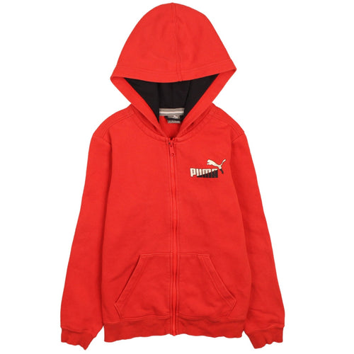 Puma Boys Red Full Zip Hoodie Size 12 Years Fleece Sweatshirt