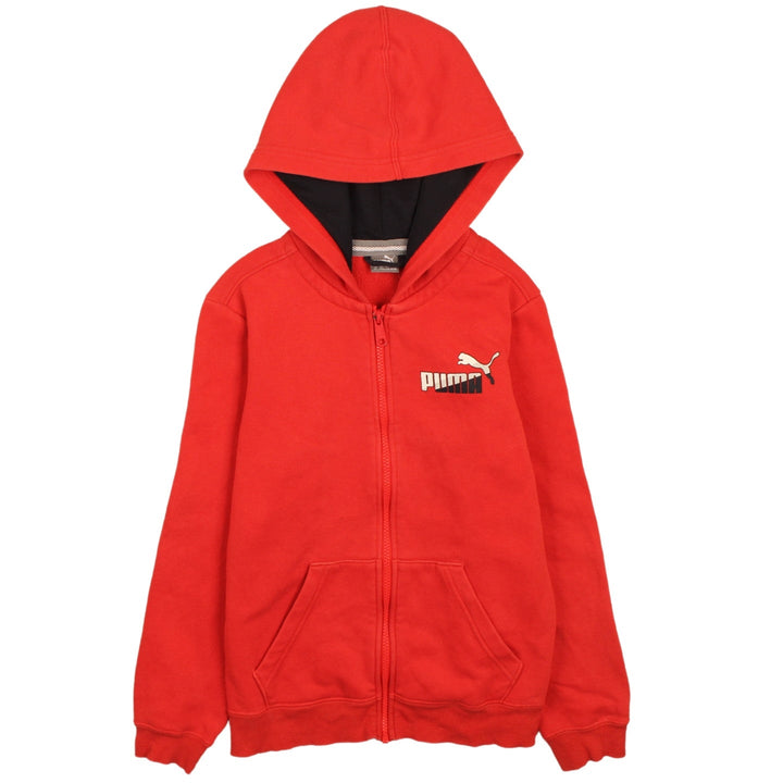 Puma Boys Red Full Zip Hoodie Size 12 Years Fleece Sweatshirt
