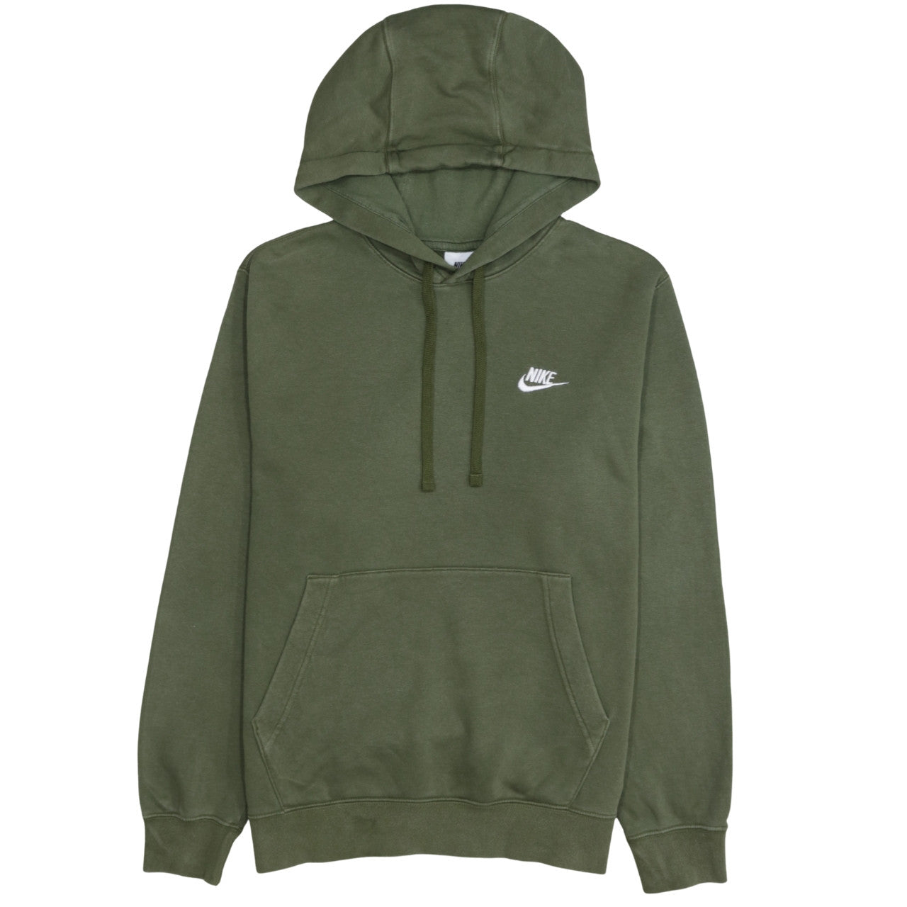 Nike Men's Green Pullover Hoodie Small Embroidered Logo Fleece