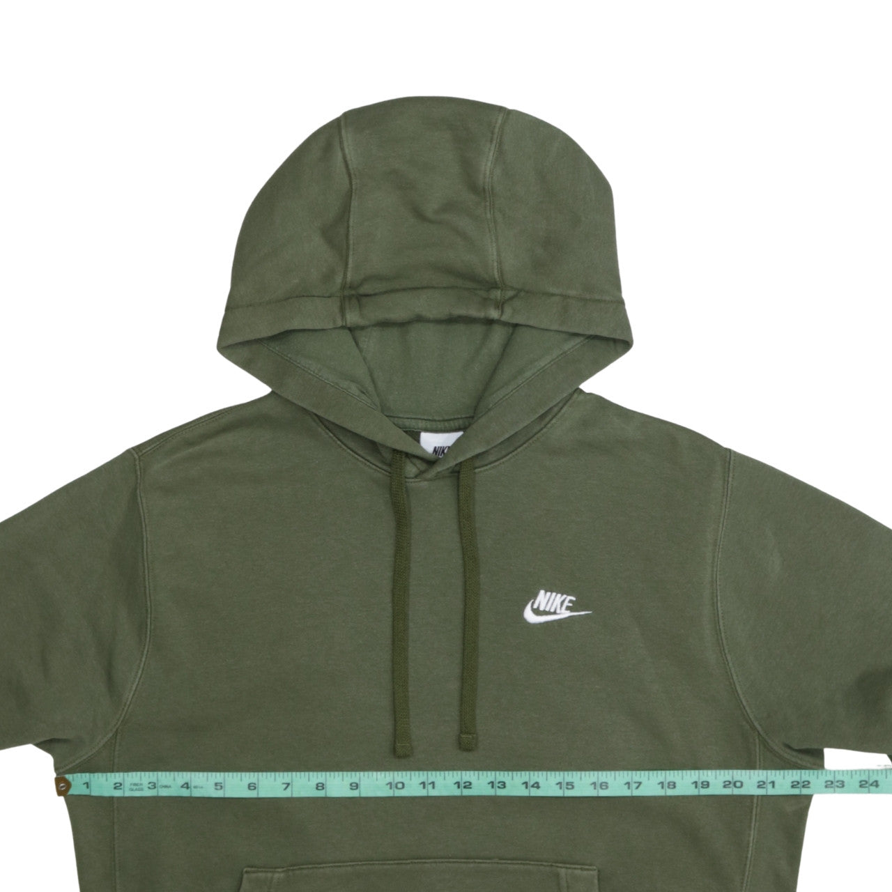 Nike Men's Green Pullover Hoodie Small Embroidered Logo Fleece