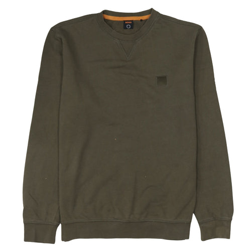 BOSS Men's Green Crew Neck Cotton Sweatshirt Size L