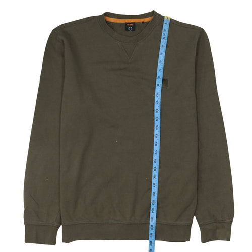 BOSS Men's Green Crew Neck Cotton Sweatshirt Size L