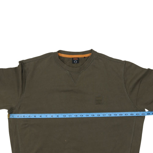 BOSS Men's Green Crew Neck Cotton Sweatshirt Size L