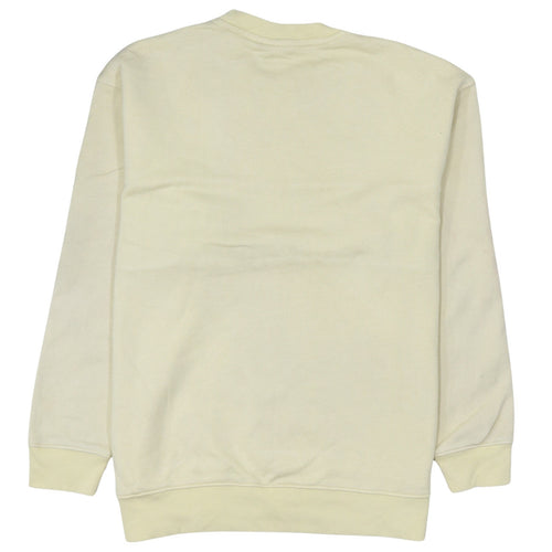 Adidas Men Beige Blue Logo Pullover Sweatshirt XS Regular Fit