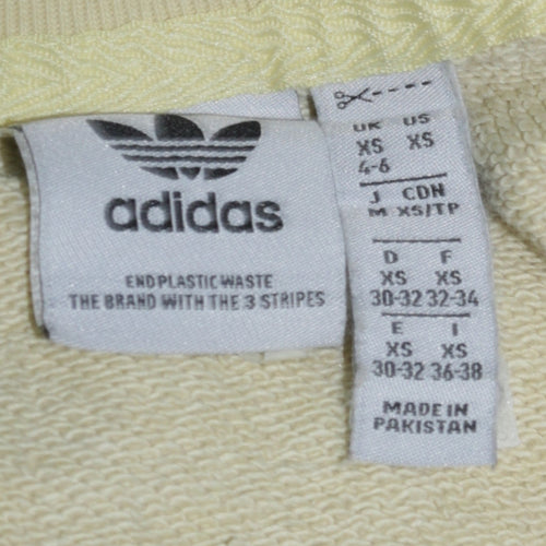 Adidas Men Beige Blue Logo Pullover Sweatshirt XS Regular Fit