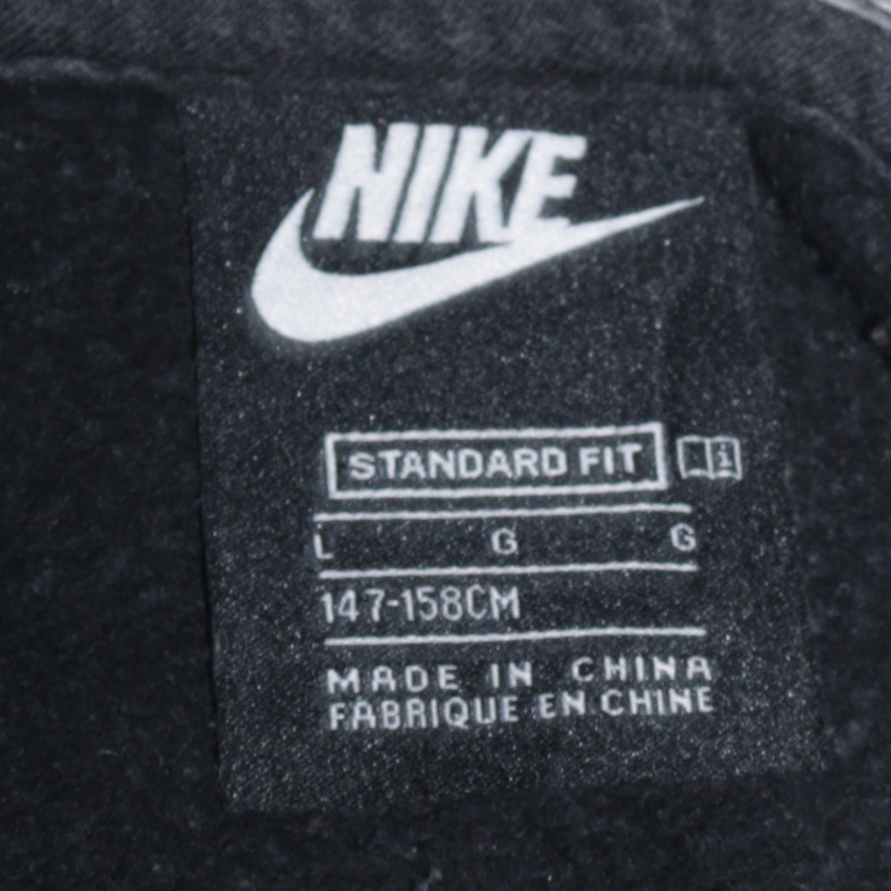 Nike Boys Black Full Zip Hoodie 13-14 Years Fleece Lined Logo Sweatshirt