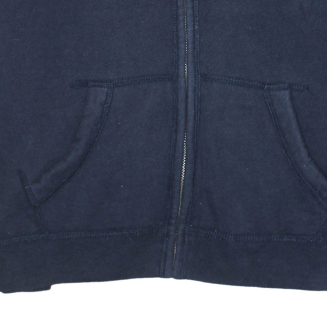 Hollister Women Navy Blue Full Zip Hoodie L Cotton Blend Casual