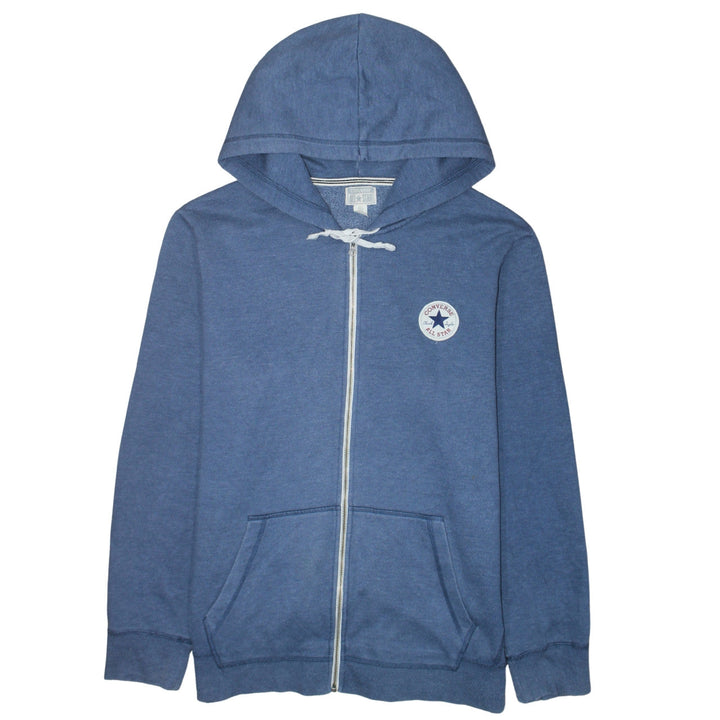Converse Men Blue Full Zip Hoodie XL Fleece Cotton Blend