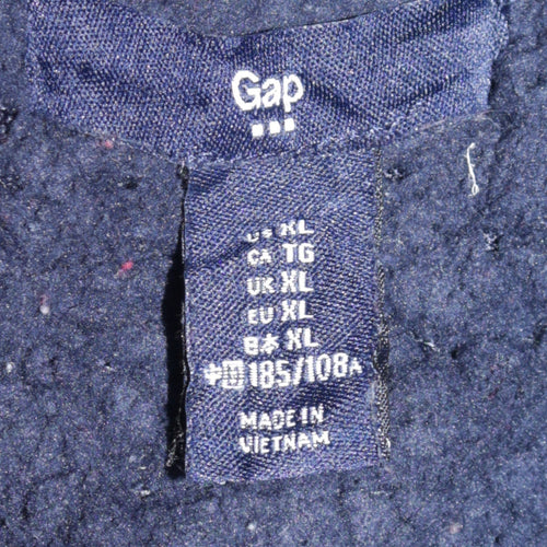 GAP Men's Blue Full Zip Hoodie XL Cotton Blend Sweatshirt