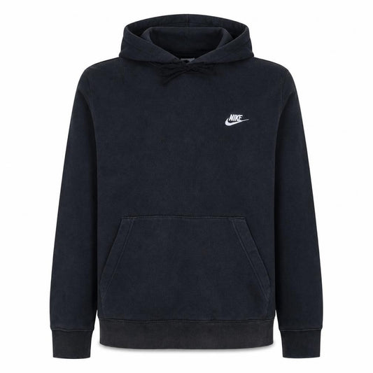Front view of Nike Men's Black Medium Pullover Hoodie with Logo