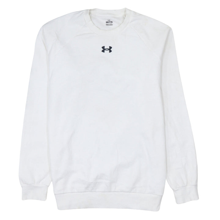 Under Armour Men's White Small Pullover Sweatshirt Crew Neck