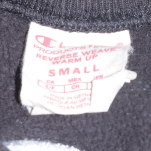 Champion Men's Black Small Crew Neck Pullover Sweatshirt