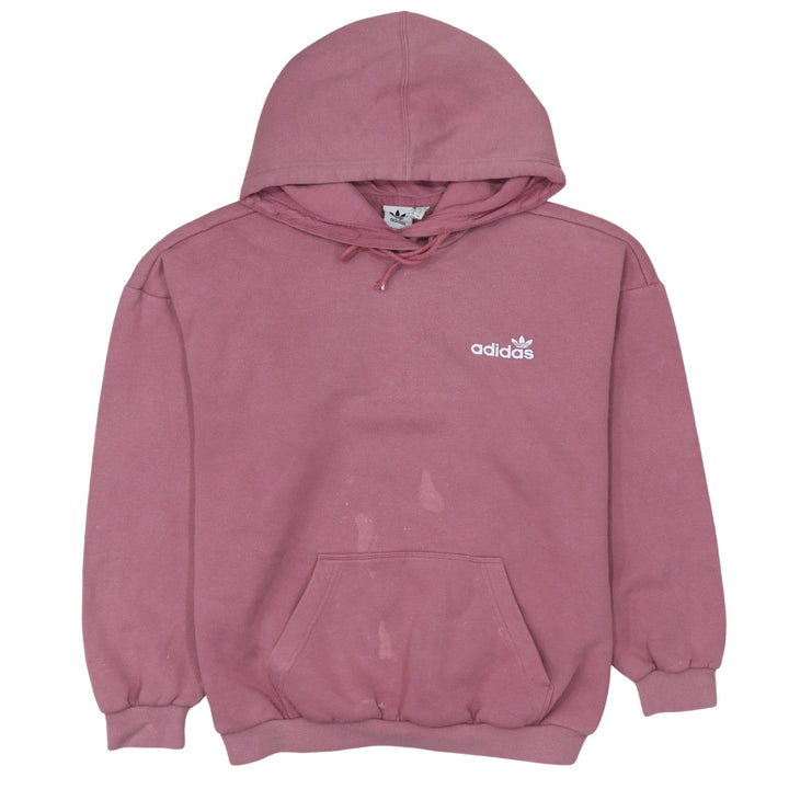 Adidas Womens Pink Pullover Hoodie Size 8 Logo Print Casual Sweatshirt