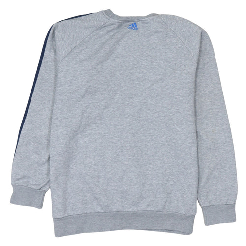 adidas Boys Grey Crew Neck Pullover Sweatshirt 14-15 Years Logo Sportswear
