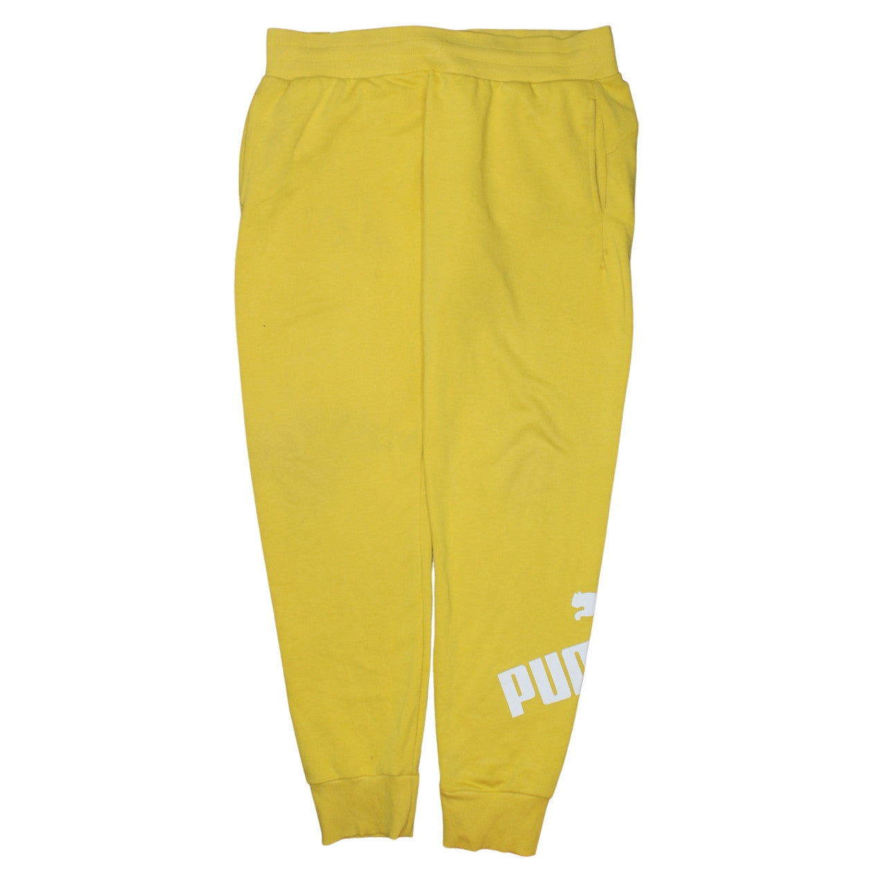 Puma Women's Yellow Jogger Sweatpants L Regular Fit Activewear