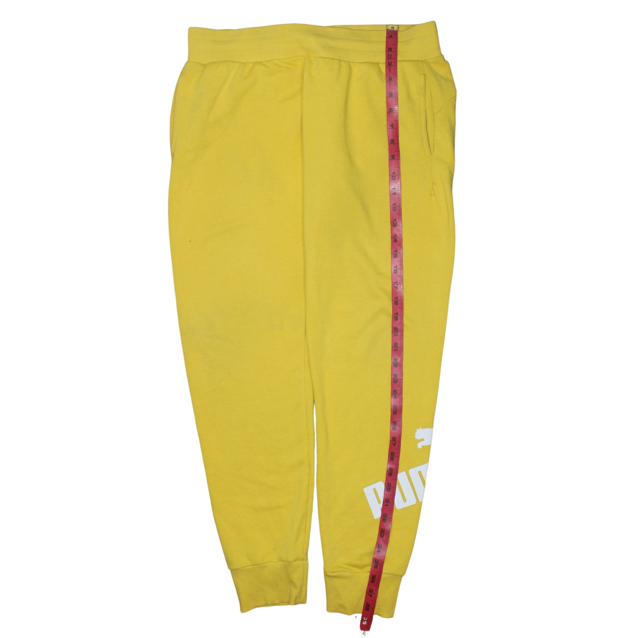 Puma Women's Yellow Jogger Sweatpants L Regular Fit Activewear