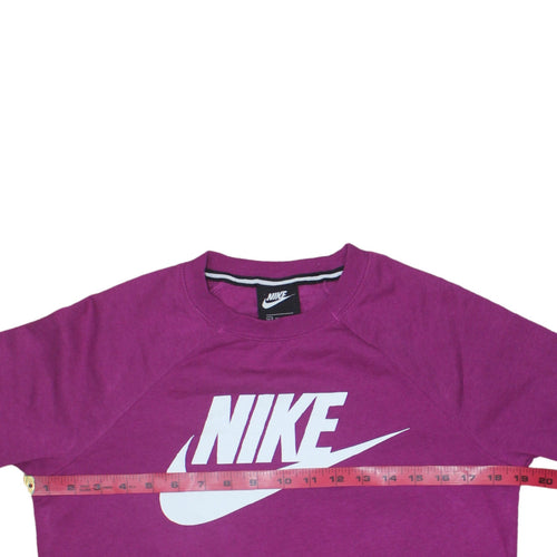 Nike Womens Purple Crew Neck Logo Sweatshirt XS