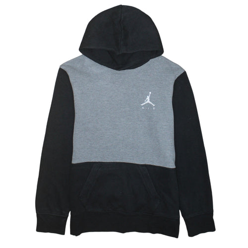 Jordan Boys Grey Black Pullover Hoodie 12-13 Years Cotton Blend Air Logo