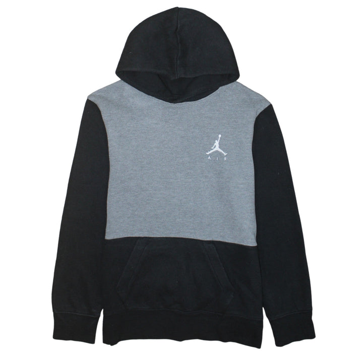 Jordan Boys Grey Black Pullover Hoodie 12-13 Years Cotton Blend Air Logo