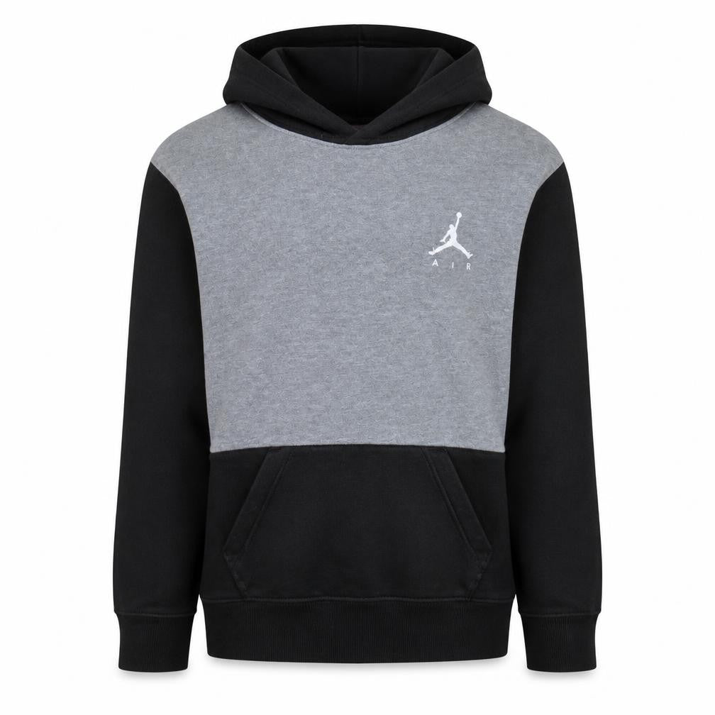 Jordan Boys Grey Black Pullover Hoodie 12-13 Years Cotton Blend Air Logo