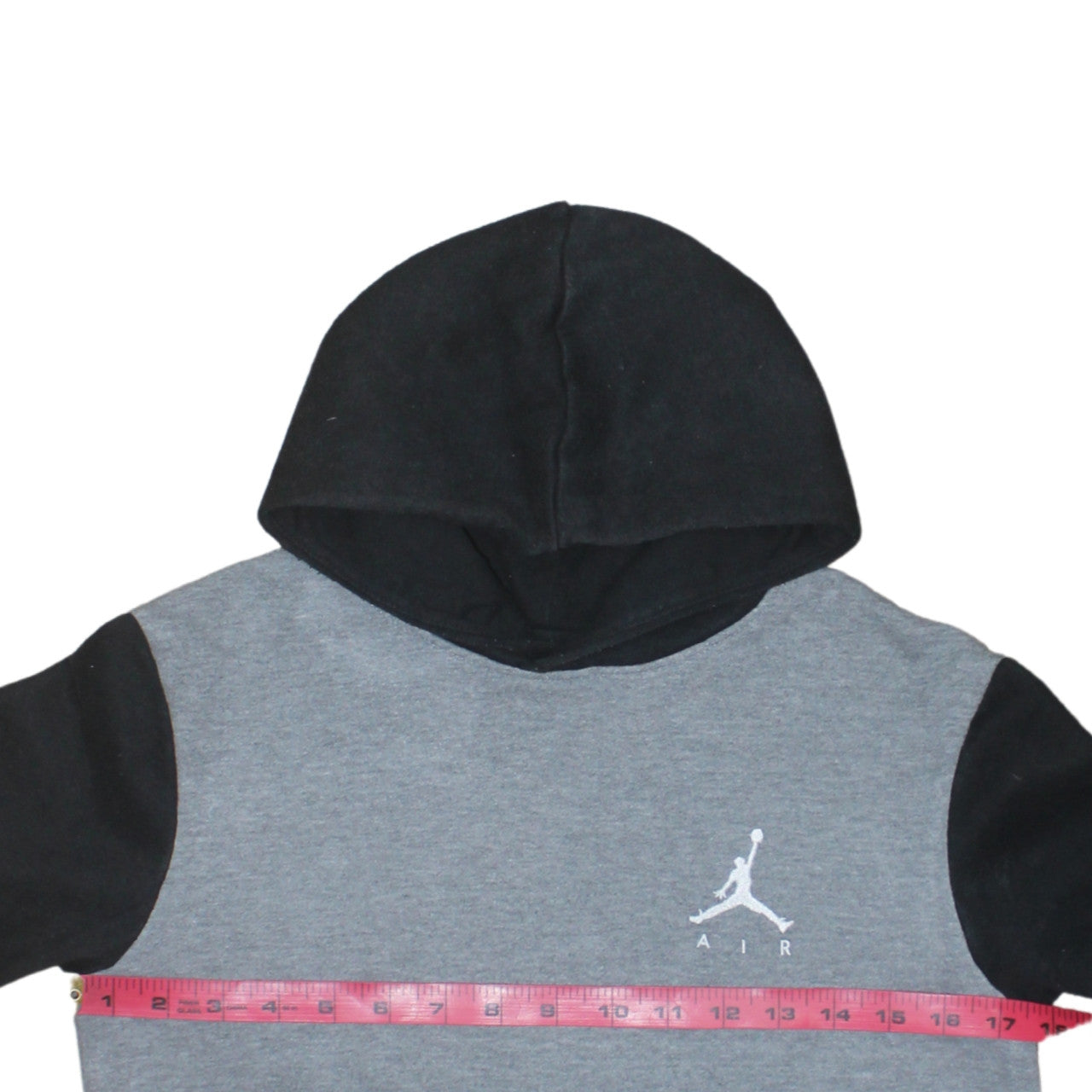 Jordan Boys Grey Black Pullover Hoodie 12-13 Years Cotton Blend Air Logo