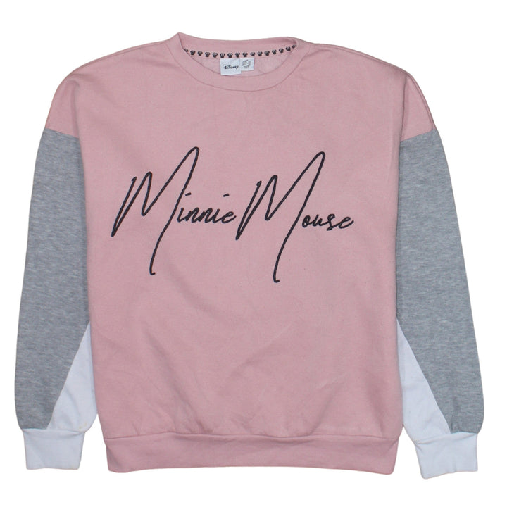 Disney Women Pink Minnie Mouse Colourblock Sweatshirt XS