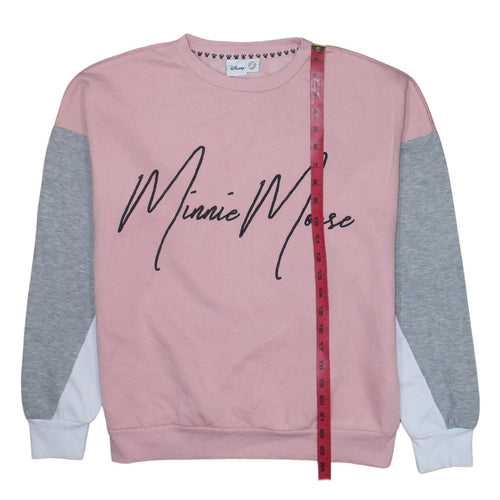 Disney Women Pink Minnie Mouse Colourblock Sweatshirt XS