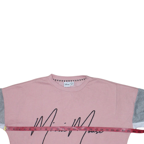 Disney Women Pink Minnie Mouse Colourblock Sweatshirt XS