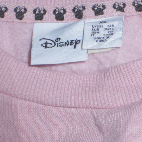 Disney Women Pink Minnie Mouse Colourblock Sweatshirt XS