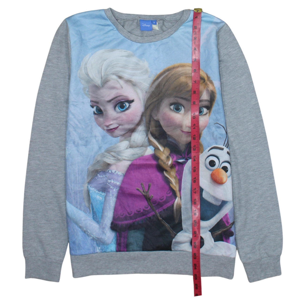 Disney Frozen Womens Grey Sweatshirt UK 14 Anna Elsa Olaf Print Pullover