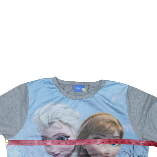 Disney Frozen Womens Grey Sweatshirt UK 14 Anna Elsa Olaf Print Pullover