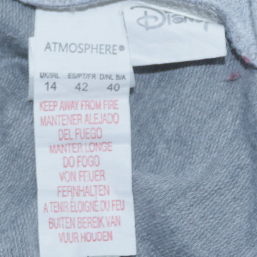 Disney Frozen Womens Grey Sweatshirt UK 14 Anna Elsa Olaf Print Pullover