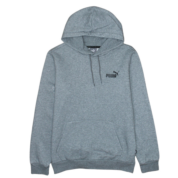 Puma Men’s Grey Pullover Hoodie Size S Regular Fit Logo Fleece