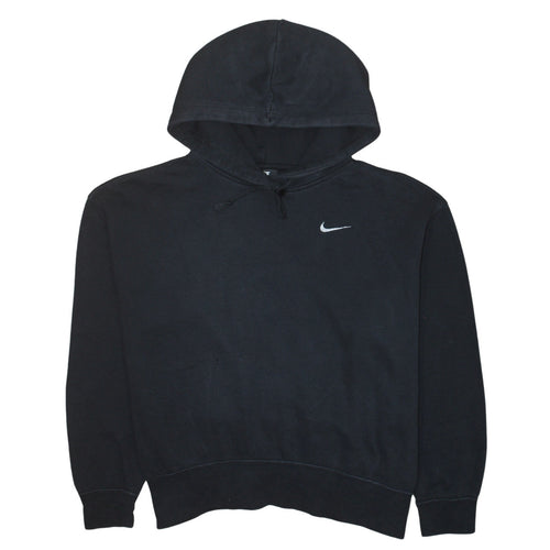 Nike Women's Black Pullover Hoodie Size M Cotton Blend Logo Sweatshirt