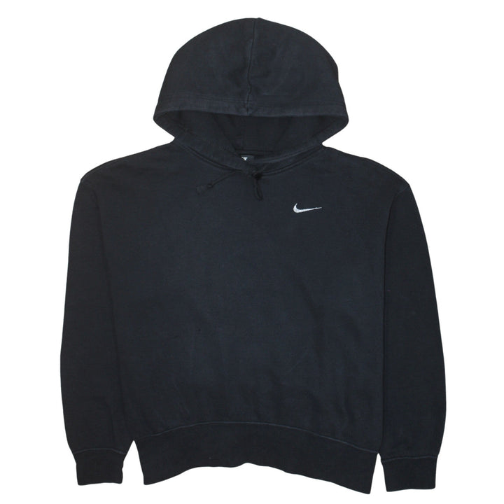 Nike Women's Black Pullover Hoodie Size M Cotton Blend Logo Sweatshirt