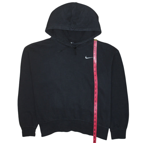 Nike Women's Black Pullover Hoodie Size M Cotton Blend Logo Sweatshirt