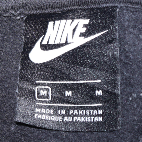 Nike Women's Black Pullover Hoodie Size M Cotton Blend Logo Sweatshirt