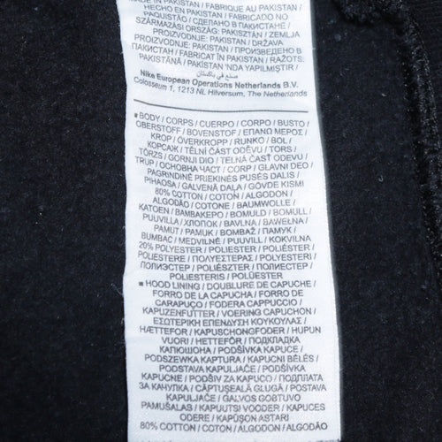 Nike Women's Black Pullover Hoodie Size M Cotton Blend Logo Sweatshirt
