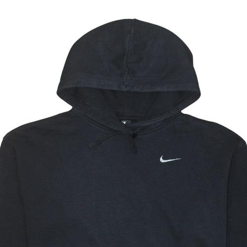 Nike Women's Black Pullover Hoodie Size M Cotton Blend Logo Sweatshirt