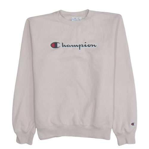 Champion Women Beige Organic Cotton Logo Sweatshirt XL