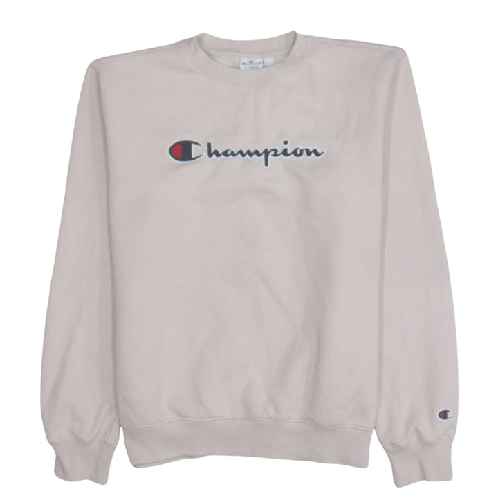 Champion Women Beige Organic Cotton Logo Sweatshirt XL