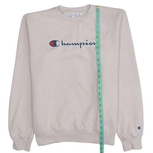 Champion Women Beige Organic Cotton Logo Sweatshirt XL