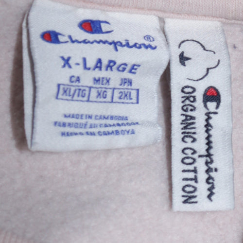 Champion Women Beige Organic Cotton Logo Sweatshirt XL