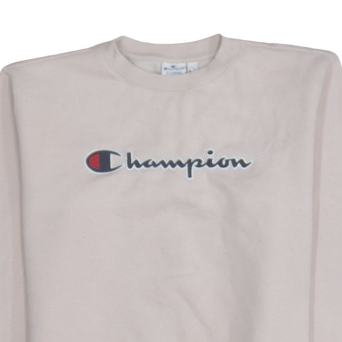 Champion Women Beige Organic Cotton Logo Sweatshirt XL